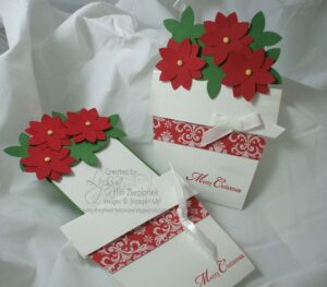 Flower Pot Card: Christmas Poinsettia Version