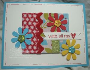 Five fabric-embellished cards