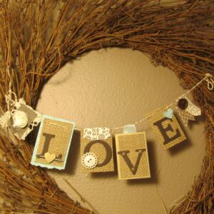 Little burlap love banners