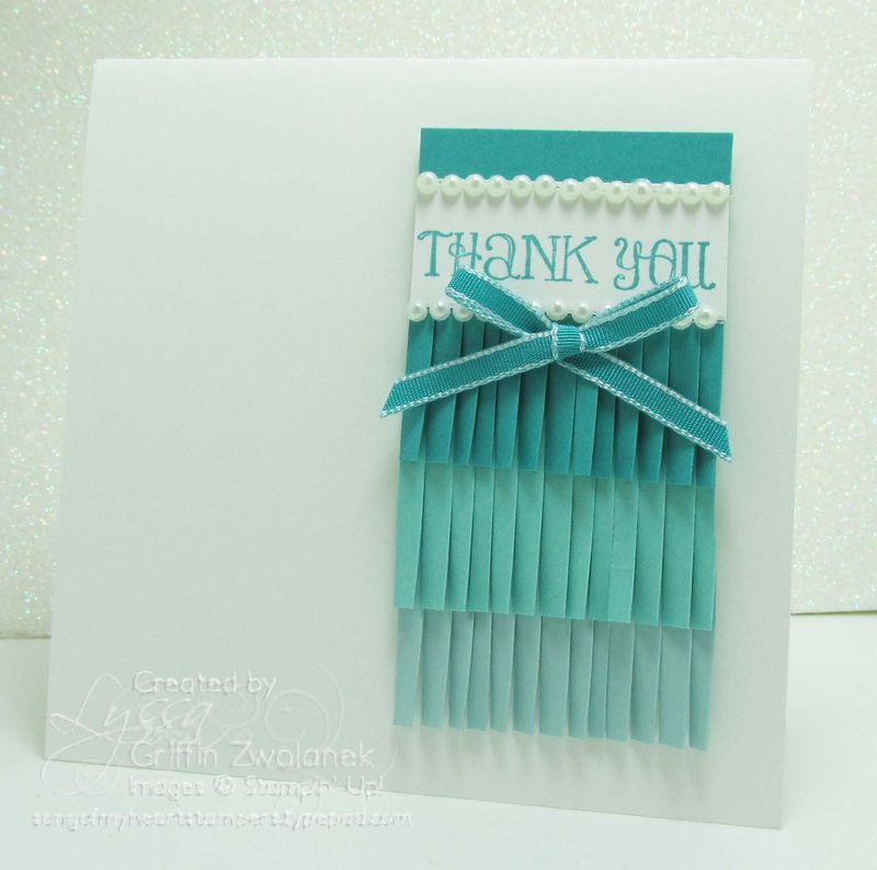 Ombre Fringe Plain Tag Stampin Up Thank You Card