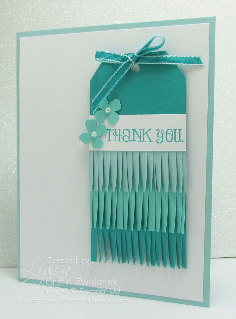 Ombre Fringe Tag Stampin Up Thank You Card