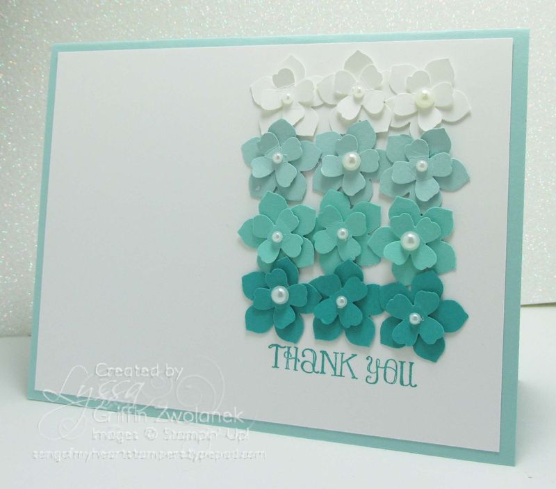 Ombre Flowers Punch Art Stampin Up Card