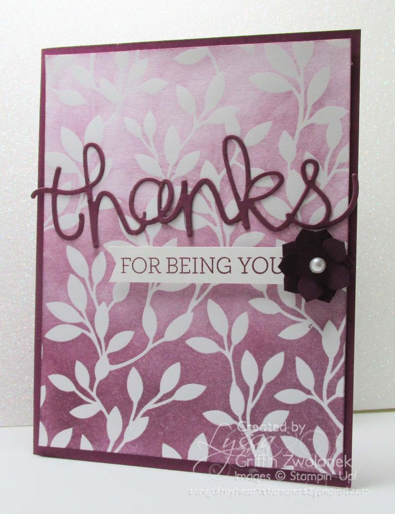 Ombre sponged Iresistibly Yours technique Sale A Bration Stampin Up Thank You Card