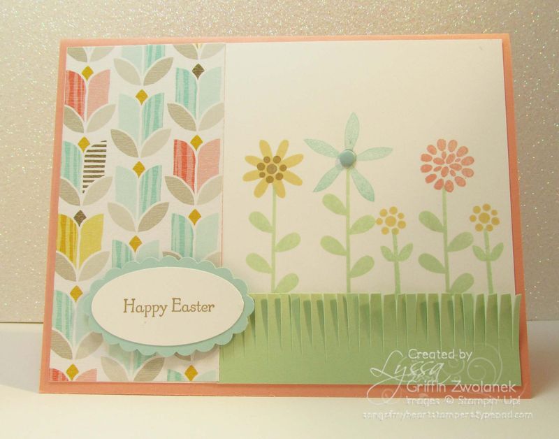 Easter Fringe Grass Flowers Card Stampin Up