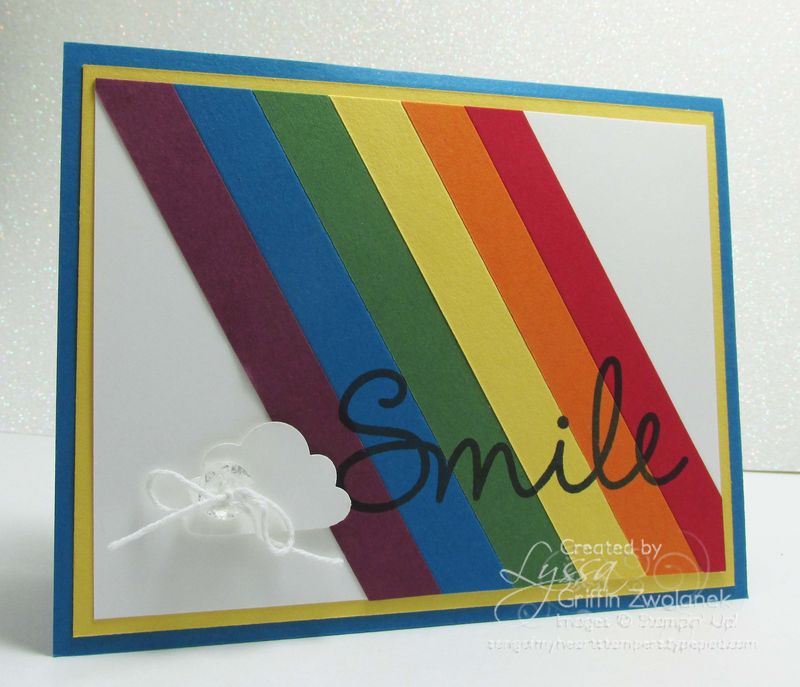 Rainbow Striped Stampin Up Cheat Sheets Card Cloud Punch