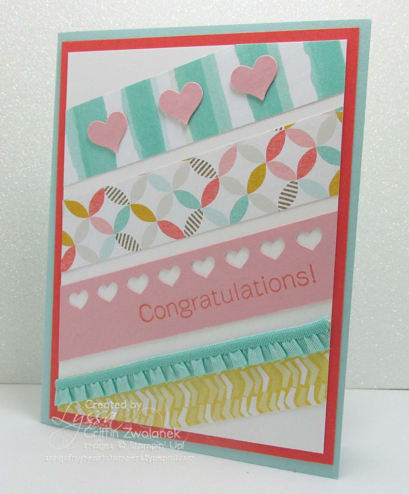 Diagonal Paper Scraps Congrats Card Stampin Up