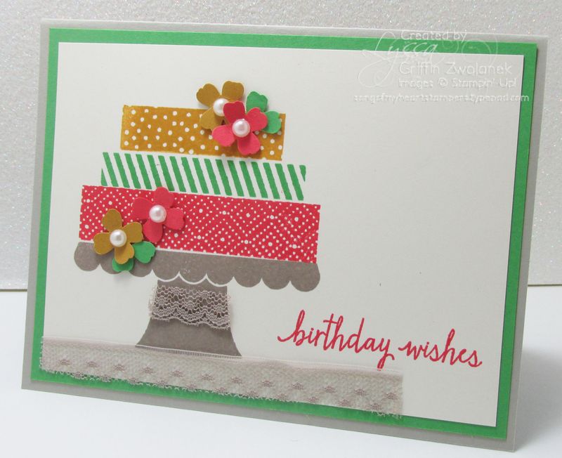 Cake with Lace Tablecloth Stampin Up In Colors