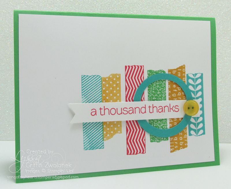 Faux Washi Tape Stampin Up Cucumber Crush  In Colors Card