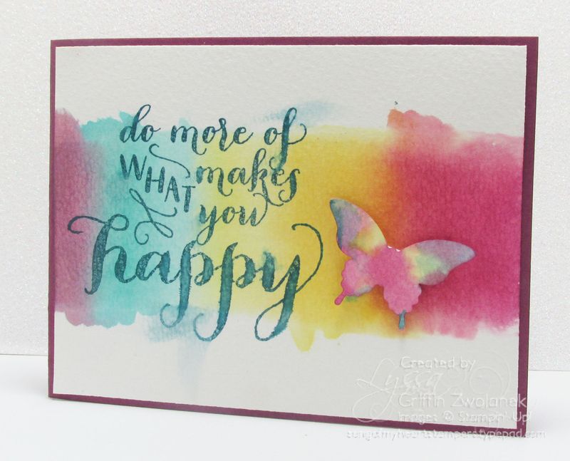 Watercolor Gradient Background Technique Stampin Up Butterfly Punch Card