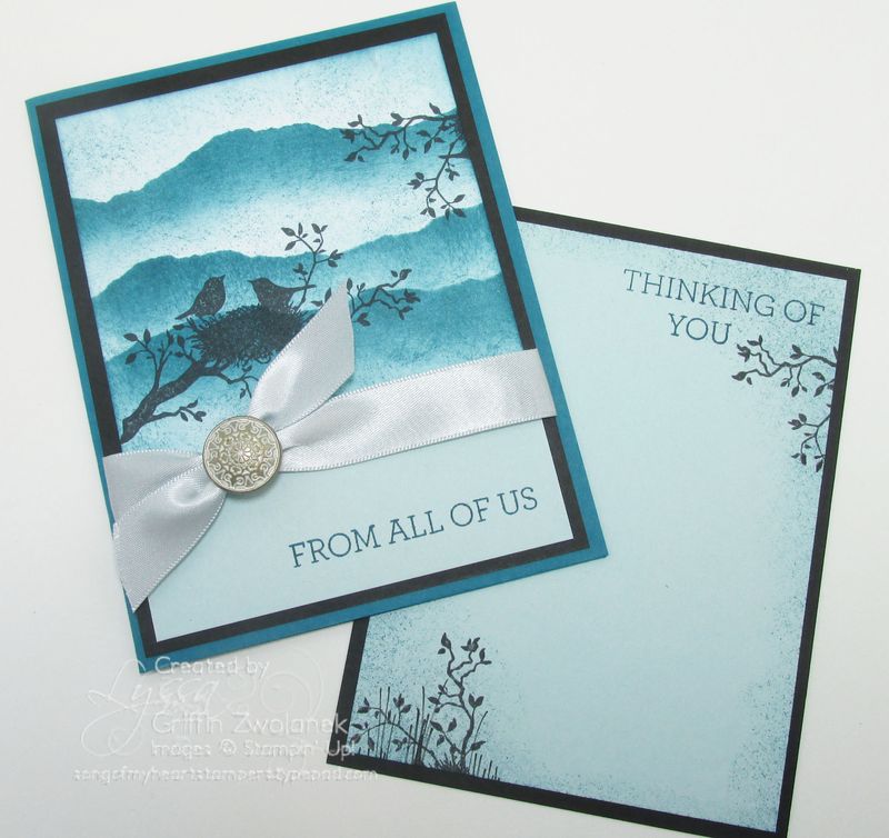 Sympathy Mountain Refuge Birds Stampin Up Card