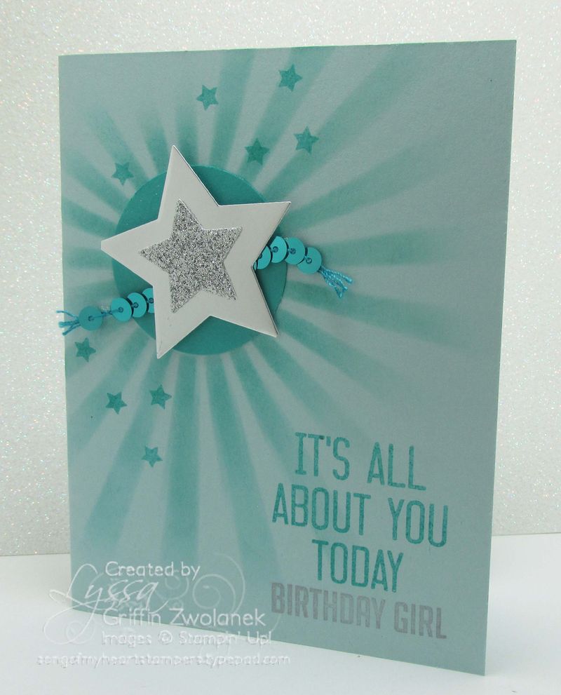 Stampin up star sponge card