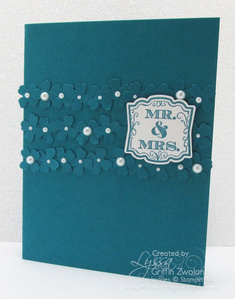 Monochromatic Wedding Card Stampin' Up punches