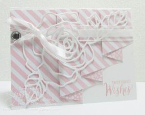 Pink & white Drapery Fold wedding cards