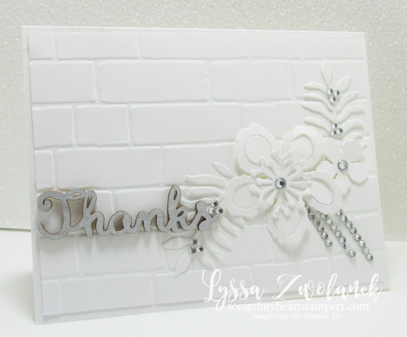 white on white floral look stunner botanical gardens framelits builder Big Shot #stampinup www.songofmyheartstampers.com