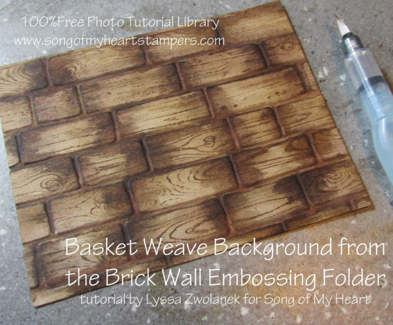 Basket Weave bakcground Technique tutorial brick wall #stampinup www.songofmyheartstampers.com