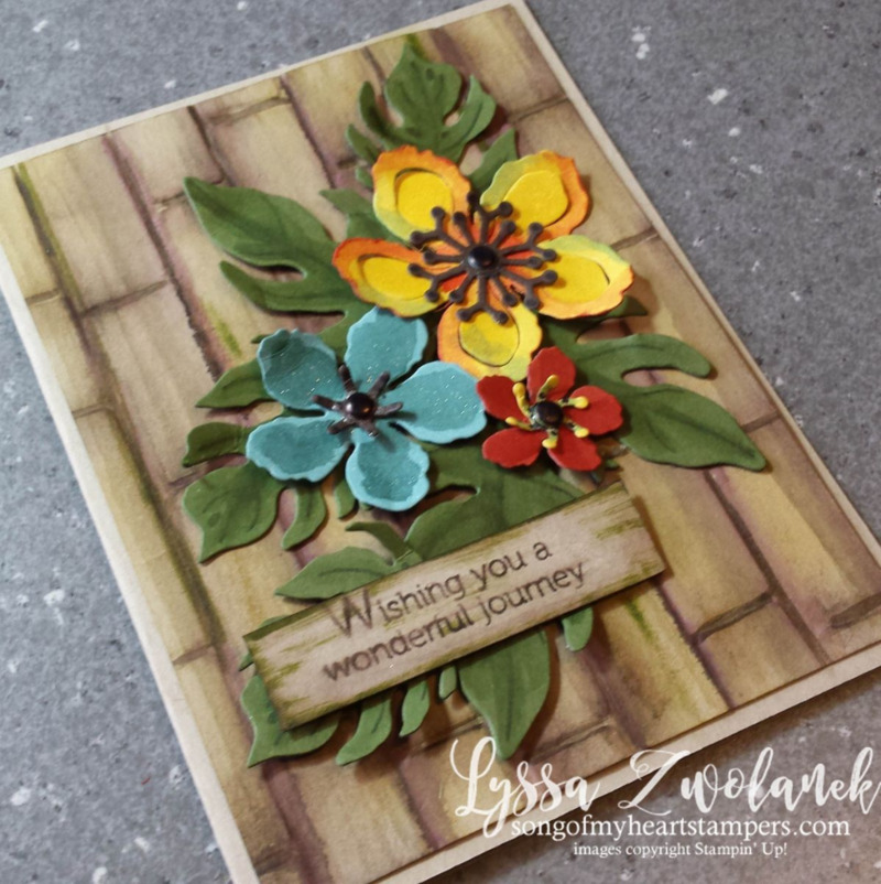 bamboo backgroung brick wall embossing folder Botanical Builders framelits Big Shot #stampinup www.songofmyheartstampers.com