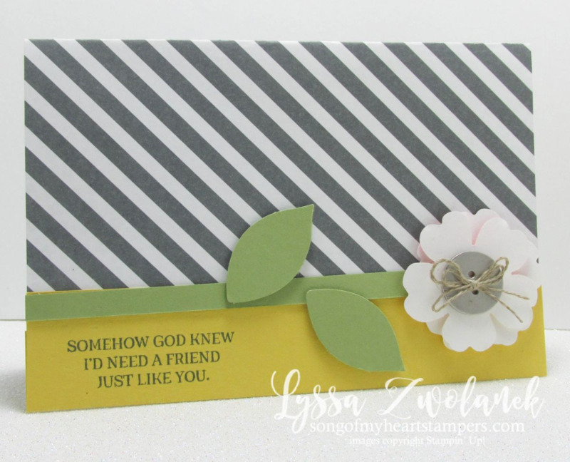 Rose Wonder Punch Art Diagonal Stripes Friend Card #stampinup www.songofmyheartstampers.com