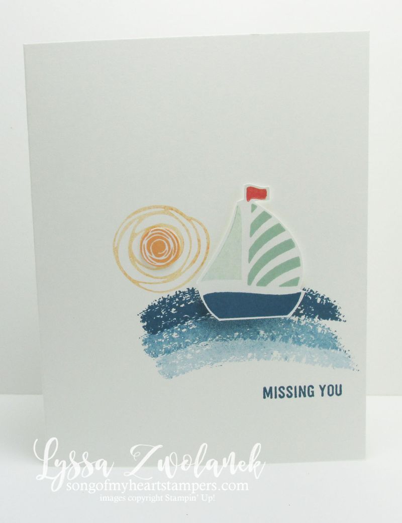 Clean and simple boat card nautical stampin up