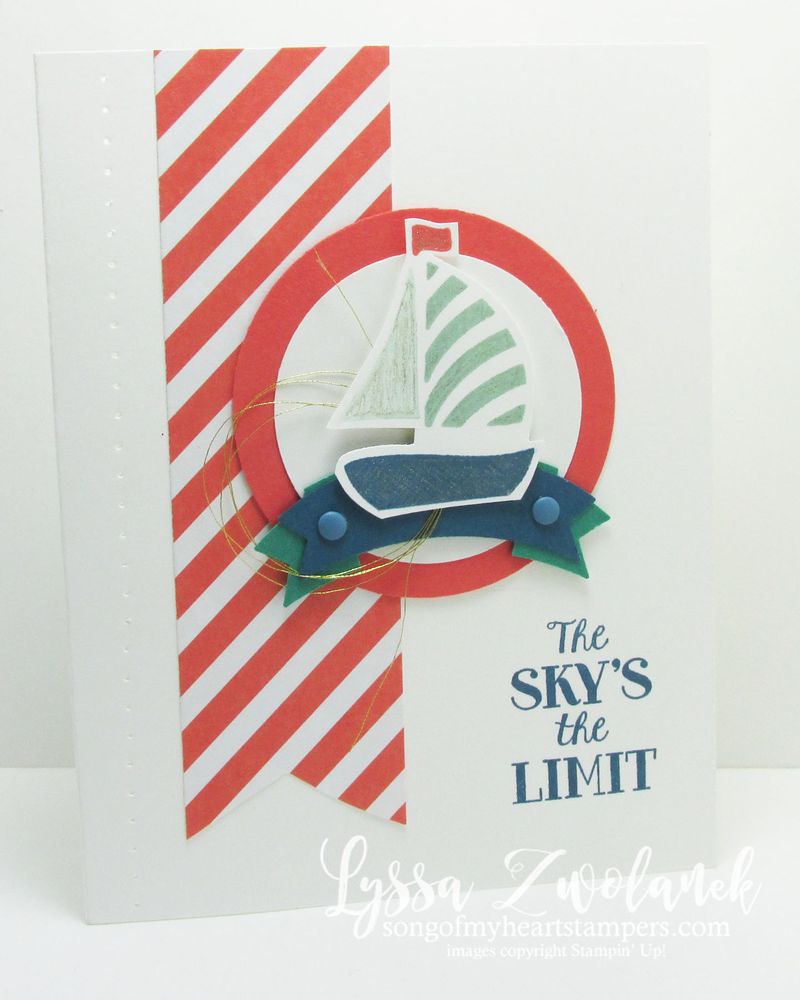 Sky is the limit swirly boat stampin up card