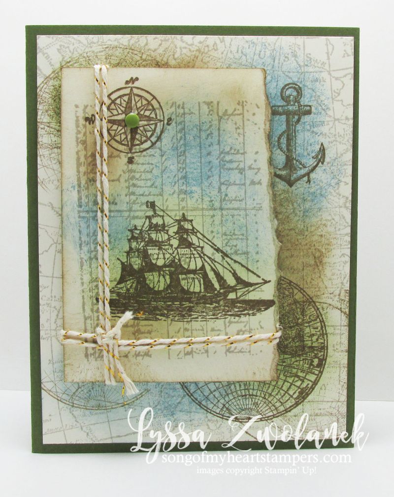 The open sea masculine nautical birthday card stampin up