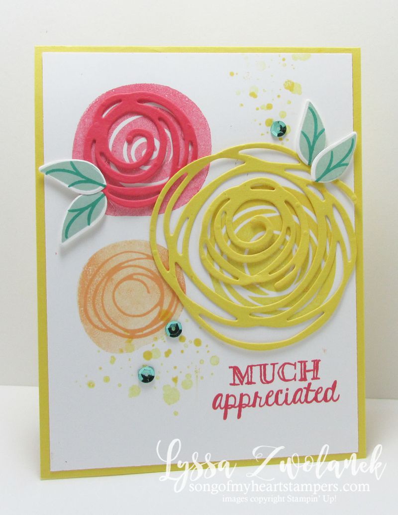 Swirls and scribbles Stampin Up appreciate you card