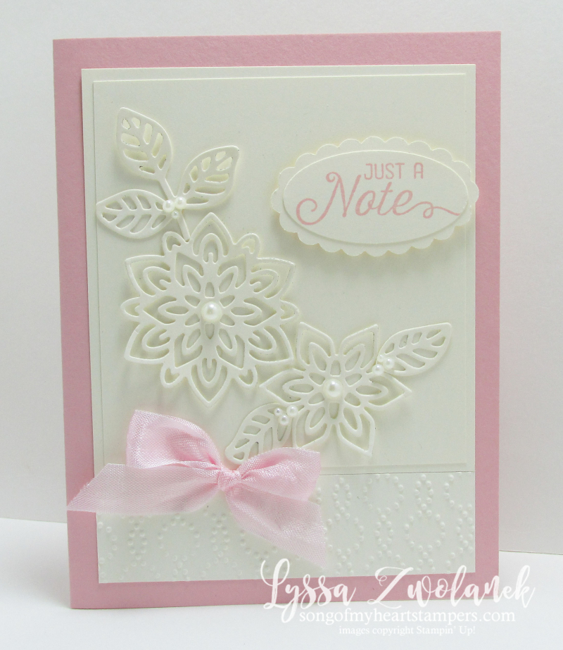 Pink vanilla flourishing flourish thinlets card stampin up