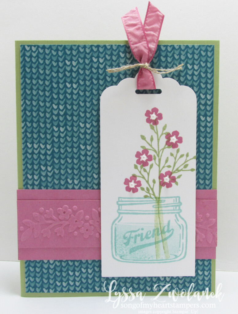 Mason jar flowers everyday friend stampin up card