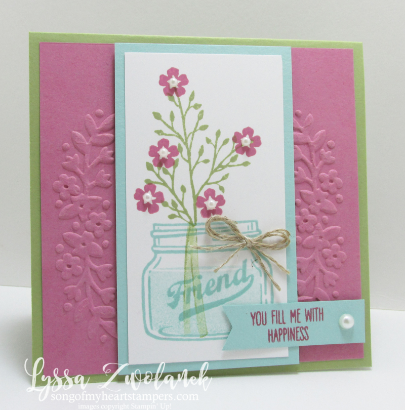 Mason jar flowers everyday stampin up card