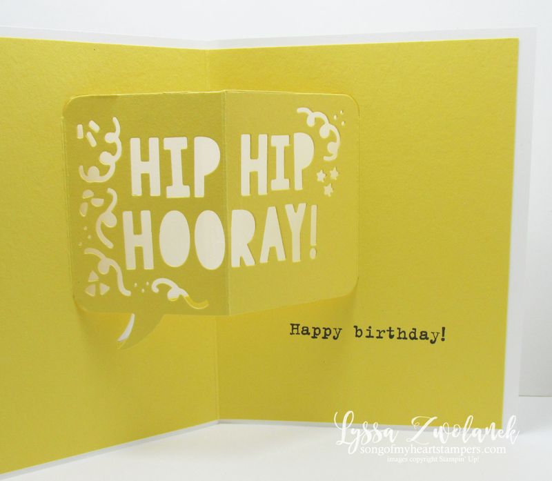 Popup hip hip hooray stampin up birthday card