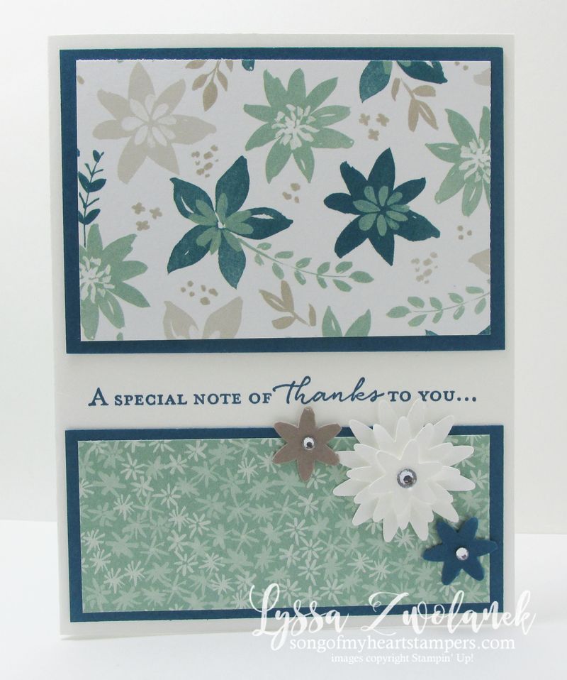 Split front technique thank you cards stampin up