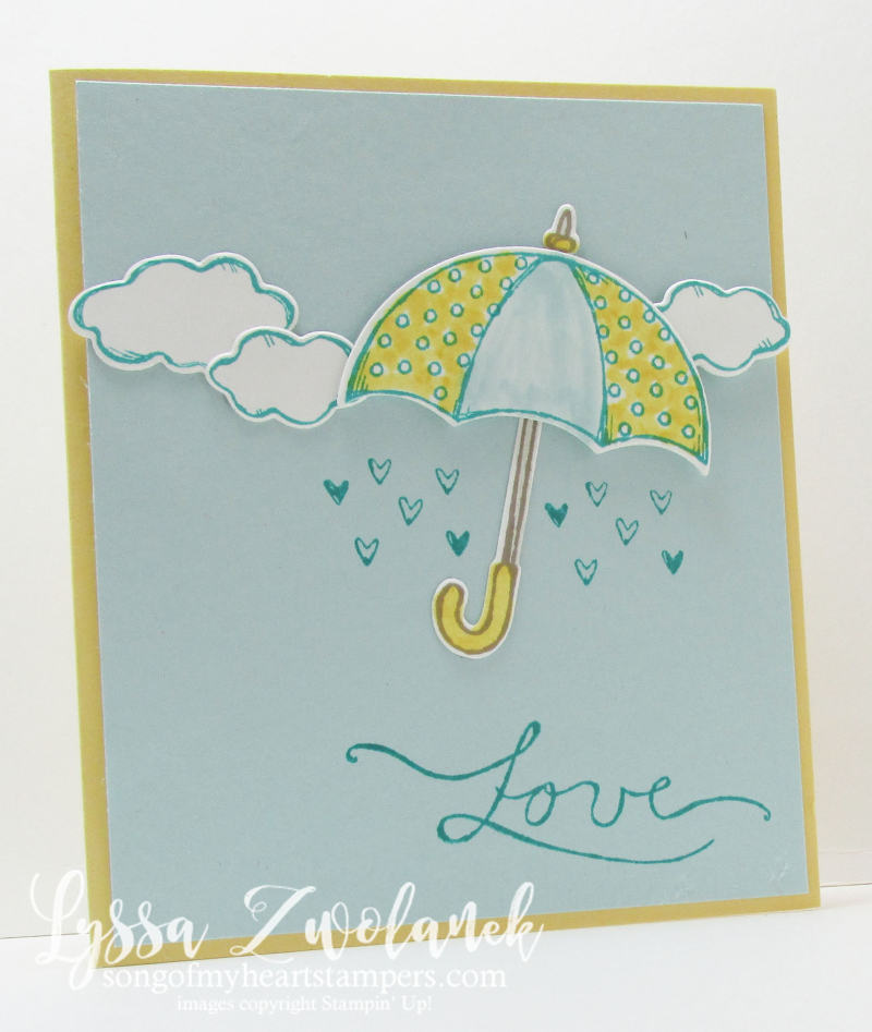 Umbrella Weather It Together stampin up anniversary card