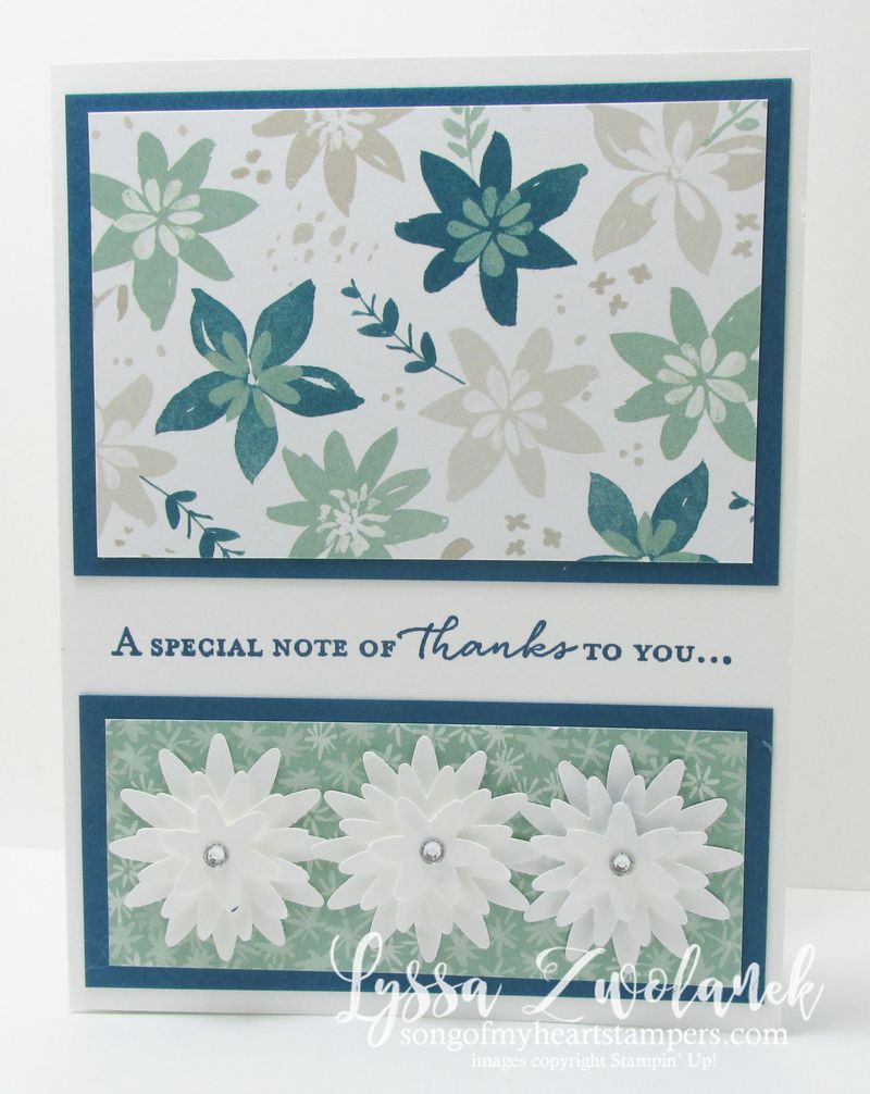 Split front technique thank you cards stampin up