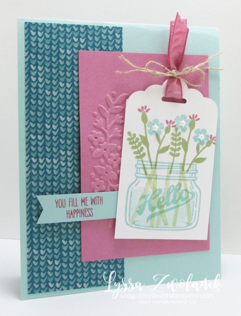 Mason jar flowers everyday hello stampin up card