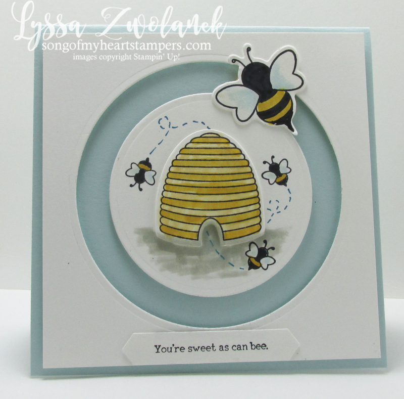 Sweet as can be shooting star Stampin Up card hive honeybee