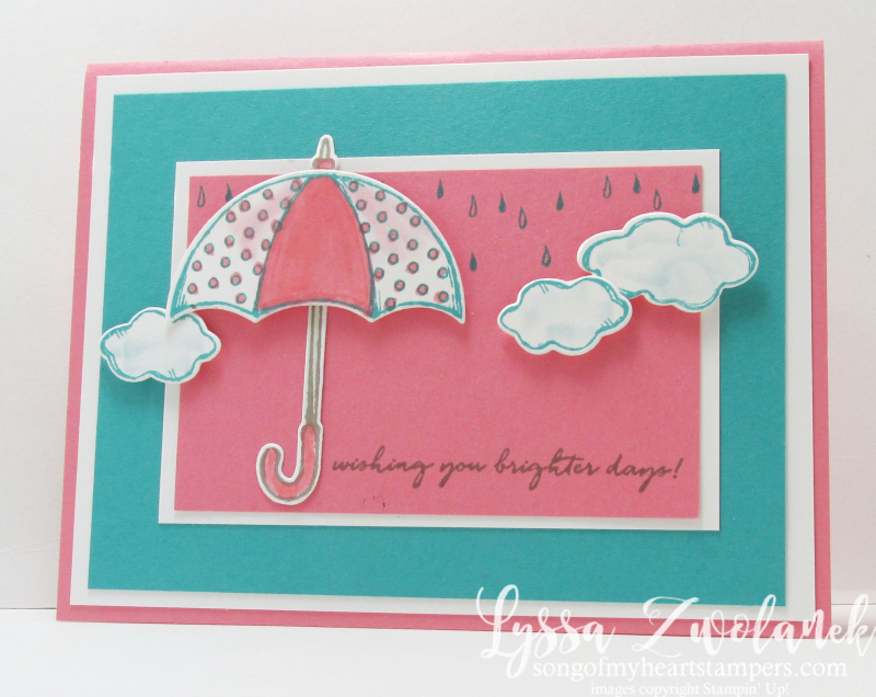 Umbrella Weather Together stampin up brighter days card