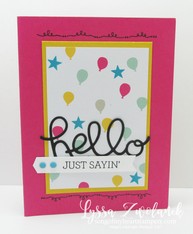 Hello thinlets sizzix stampinup birthday card