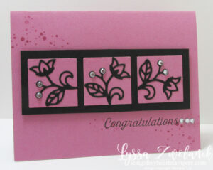 Three more quick layouts for flourish stamps or die-cuts