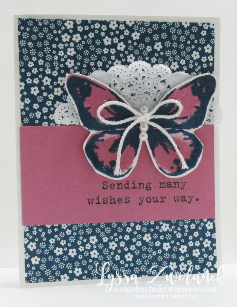 Sweet Sugarplum In Colors Dapper Denim Stampin Up Bold Butterfly framelits card