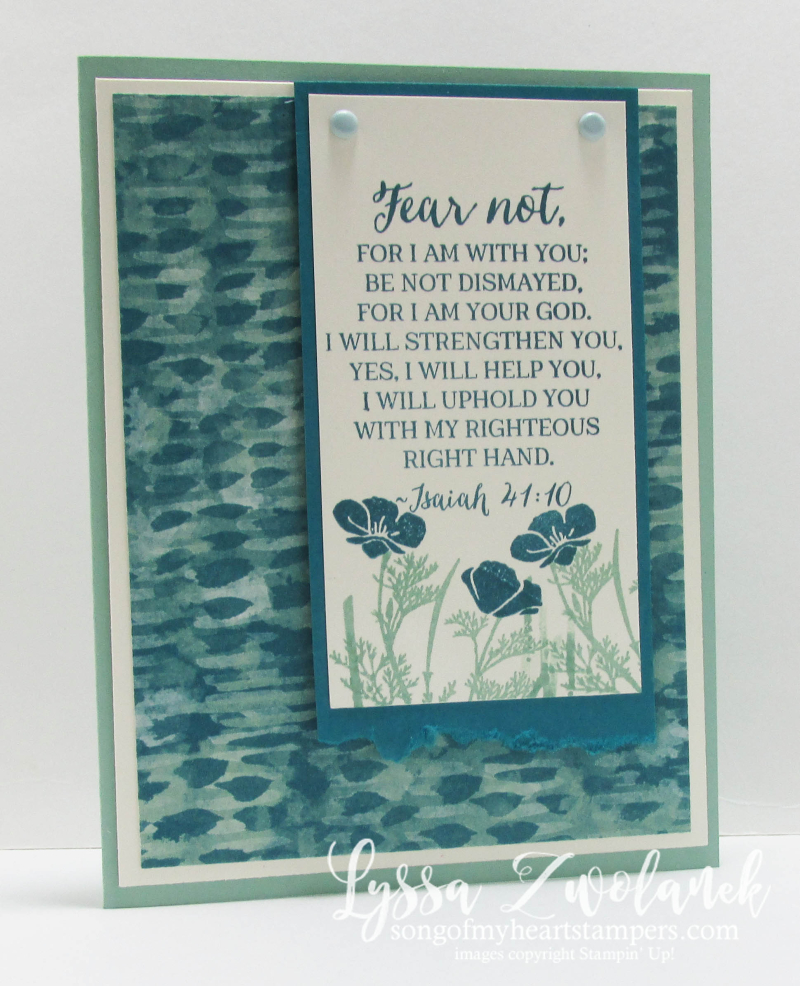 Fear Not I Am With Thee encouragement sympathy card floral Stampin Up Scripture Verse