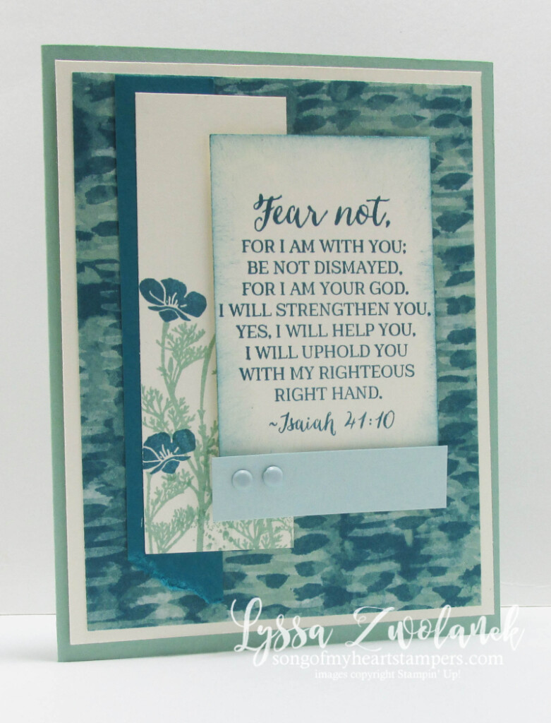 Fear Not I Am With Thee encouragement sympathy card Stampin Up Scripture Verse