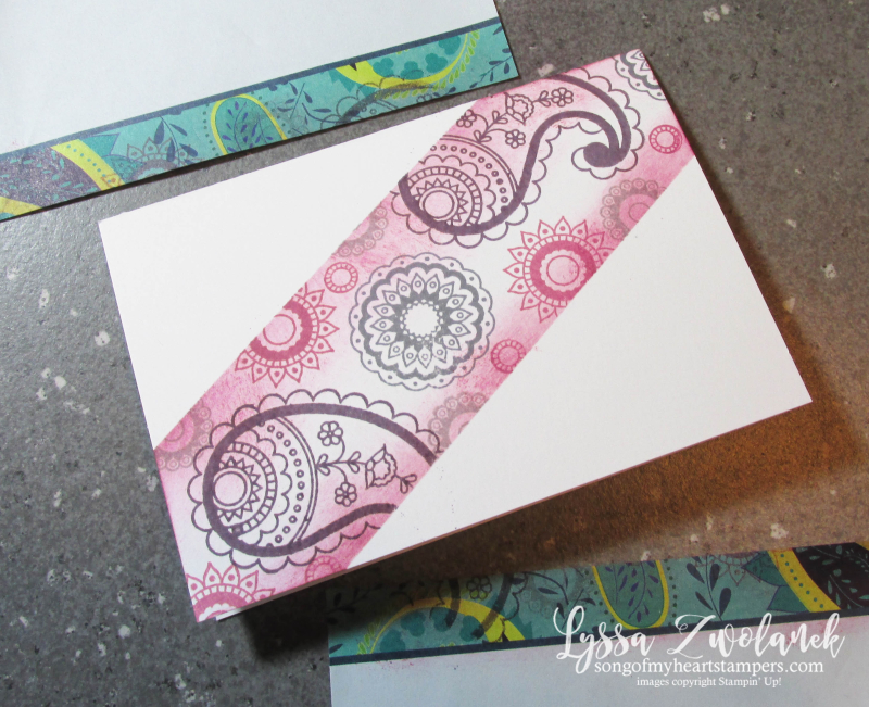 Masking technique for handmade cards Stampin Up sponging tutorial 7