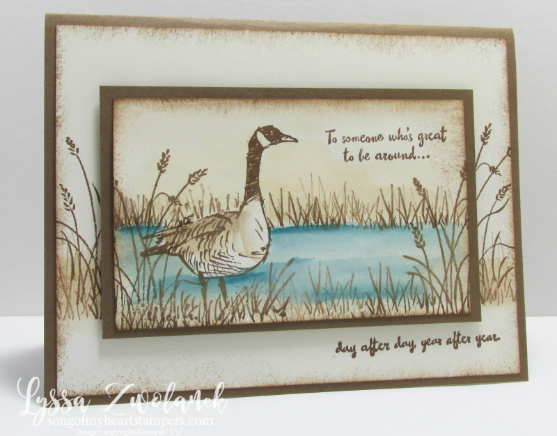 Wetlands Goose Geese Canadian Masculine Card Stampin Up Lyssa Zwolanek