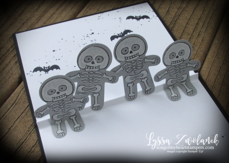 Halloween pop up skeleton trick or treat card Cookie Cutter punch art Stampin Up