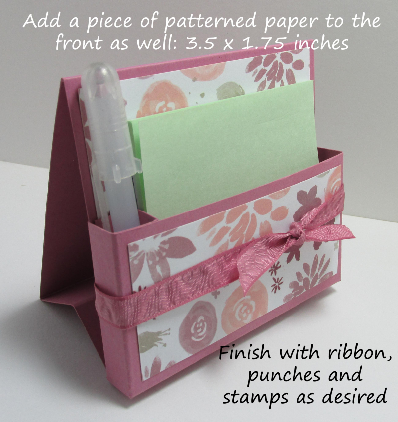 Freestanding post it note holder photo tutorial stampin up 11