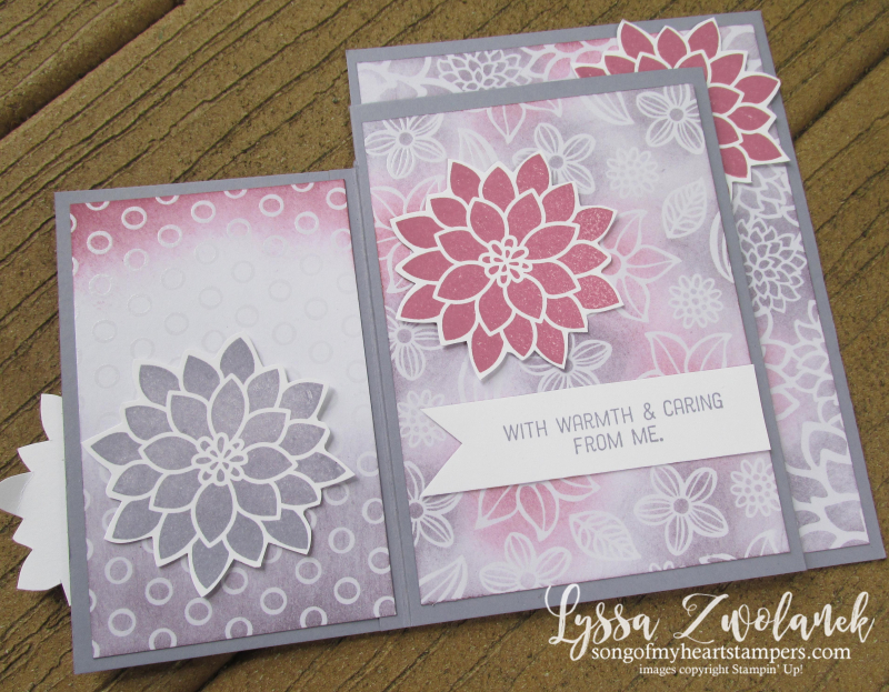 Four Fold fourfold technique card tutorial Up cardmaking Stampin sketches free