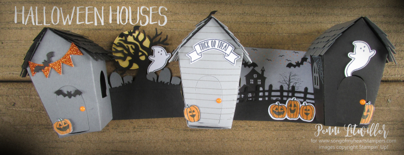 Halloween Sweet Treat Houses Home decor Stampin Up scary spooky wreath