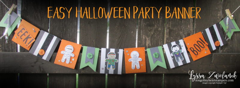 Halloween Party Banner Trick or Treat Book Eek Stampin up pennant