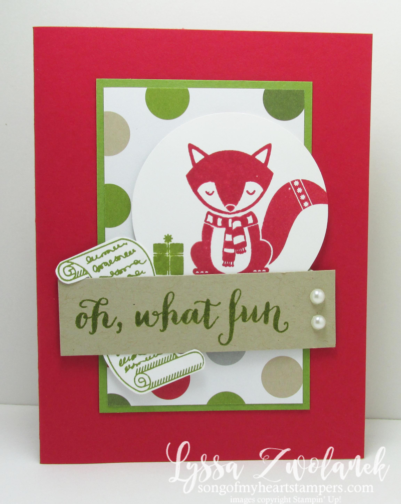 Oh What Fun Foxy Friends Christmas Card cute critters Stampin Up