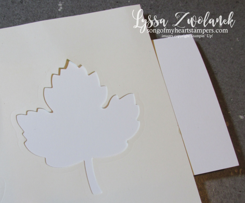 Two minute technique multicolor autumn leaf tree stencil card