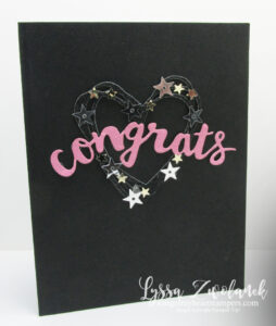 Sparkly Sequin Heart congrats card